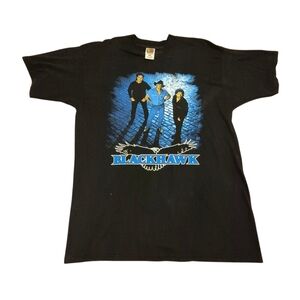 Blackhawk 1998 North American Tour Signed Band Black Concert T-Shirt